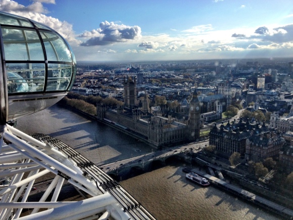 Pemandangan dari kapsul London Eye
